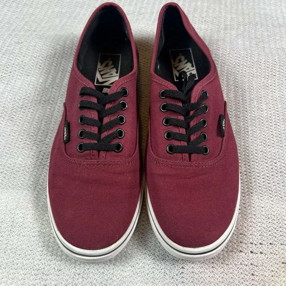 Vans Canvas Lace Up Sneakers Womens 8 Burgundy‎ Skateboard Casual Comfort Shoes